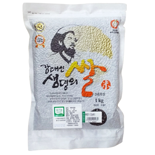 우리원 강대인 유기농 흑미 흑향미 1kg 생명의쌀